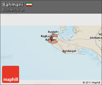 Shaded Relief Panoramic Map of Bahmanī