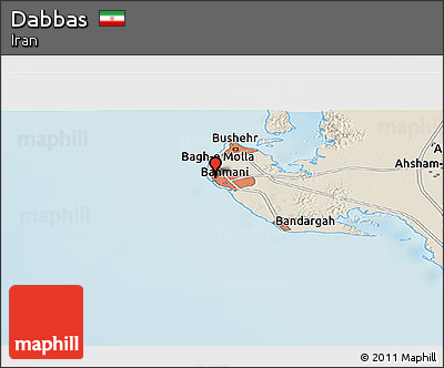 Shaded Relief Panoramic Map of Dabbas