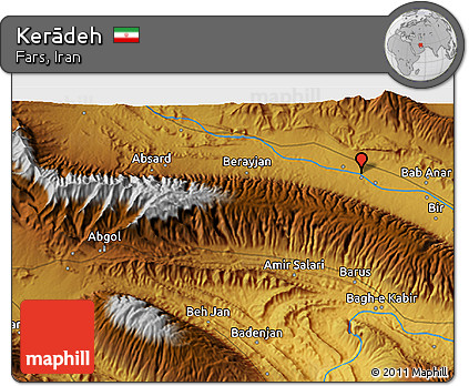 Physical 3D Map of Kerādeh