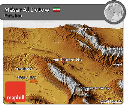 Physical 3D Map of Māsar Al Dotow