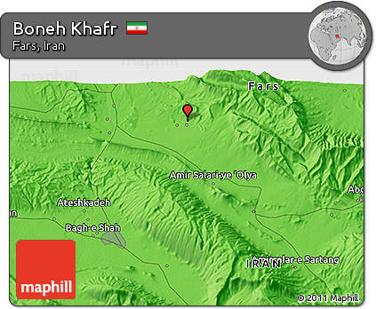 Political 3D Map of Boneh Khafr