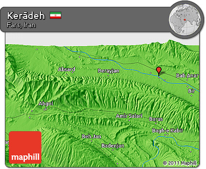 Political 3D Map of Kerādeh