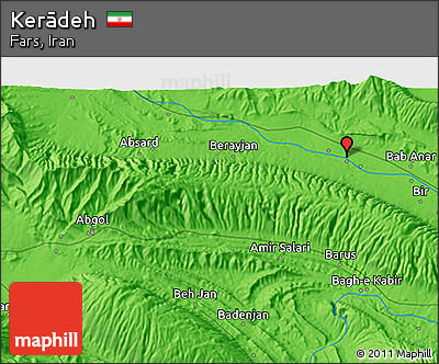 Political 3D Map of Kerādeh
