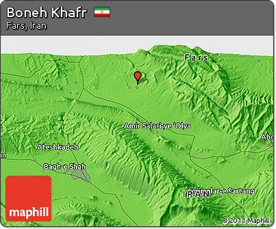 Political 3D Map of Boneh Khafr