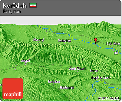 Political 3D Map of Kerādeh