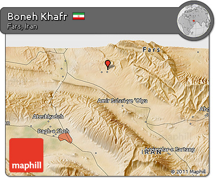Satellite 3D Map of Boneh Khafr