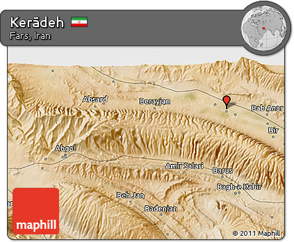 Satellite 3D Map of Kerādeh