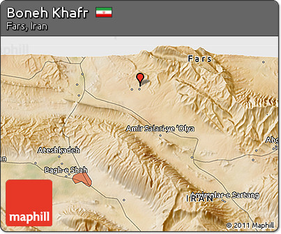Satellite 3D Map of Boneh Khafr
