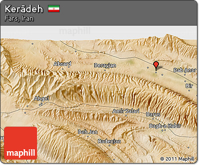 Satellite 3D Map of Kerādeh