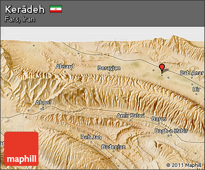 Satellite 3D Map of Kerādeh