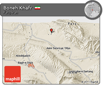 Shaded Relief 3D Map of Boneh Khafr