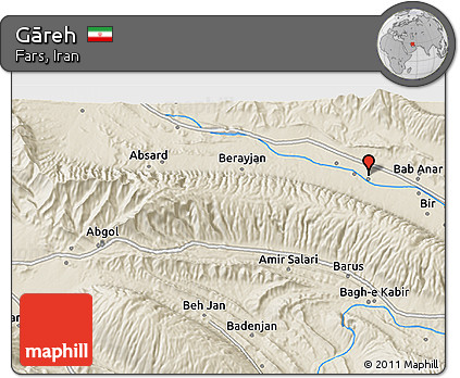 Shaded Relief 3D Map of Gāreh