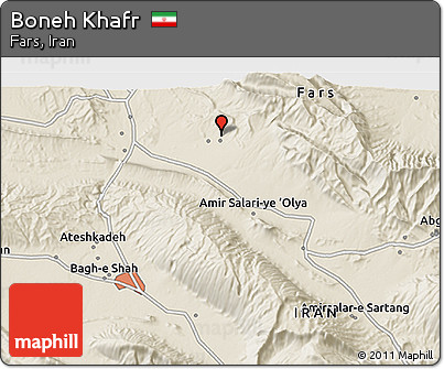 Shaded Relief 3D Map of Boneh Khafr