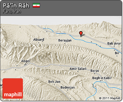 Shaded Relief 3D Map of Pā'īn Rāh