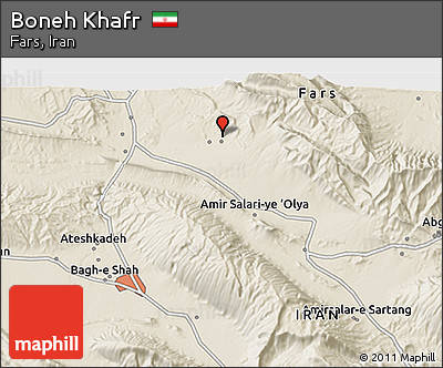 Shaded Relief 3D Map of Boneh Khafr