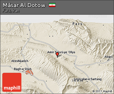 Shaded Relief 3D Map of Māsar Al Dotow