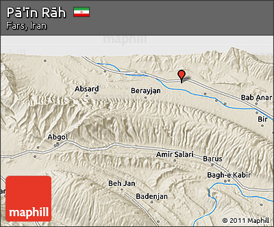 Shaded Relief 3D Map of Pā'īn Rāh