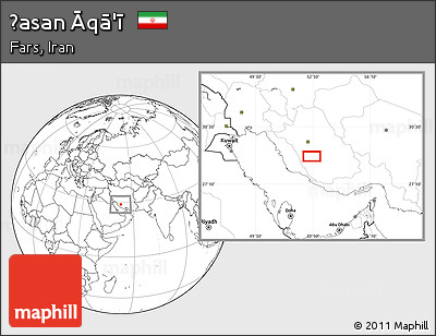 Blank Location Map of Ḩasan Āqā'ī