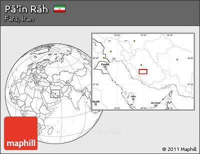 Blank Location Map of Pā'īn Rāh