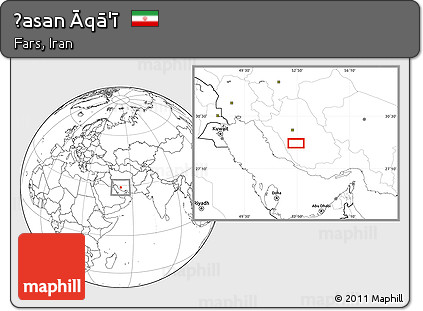 Blank Location Map of Ḩasan Āqā'ī