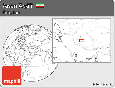 Blank Location Map of Ḩasan Āqā'ī