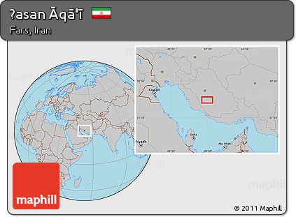 Gray Location Map of Ḩasan Āqā'ī
