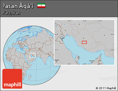 Gray Location Map of Ḩasan Āqā'ī