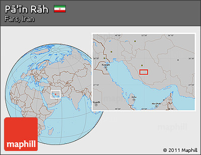 Gray Location Map of Pā'īn Rāh