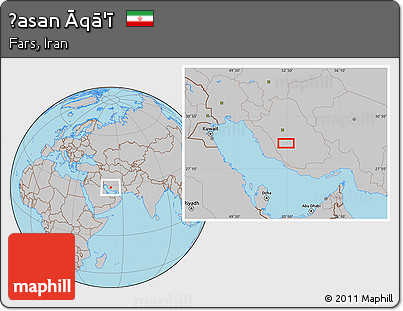 Gray Location Map of Ḩasan Āqā'ī