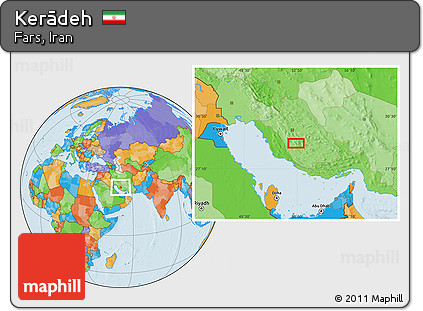 Political Location Map of Kerādeh