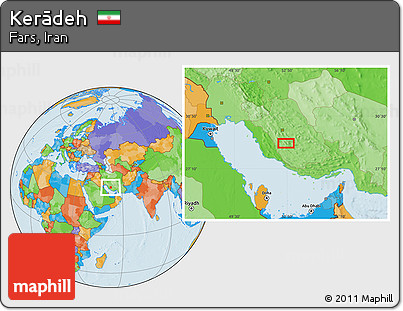 Political Location Map of Kerādeh