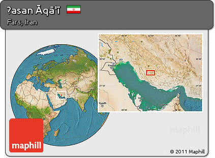 Satellite Location Map of Ḩasan Āqā'ī