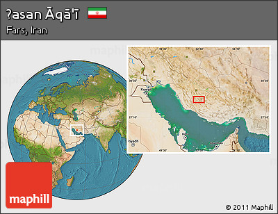Satellite Location Map of Ḩasan Āqā'ī