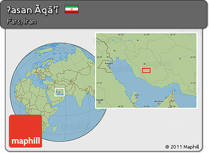 Savanna Style Location Map of Ḩasan Āqā'ī