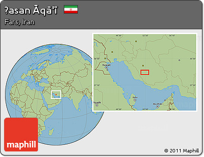 Savanna Style Location Map of Ḩasan Āqā'ī