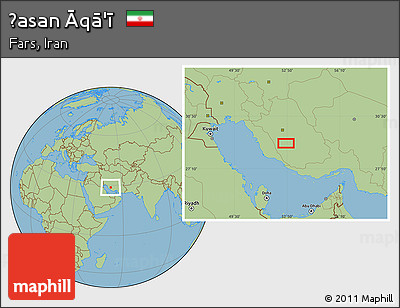 Savanna Style Location Map of Ḩasan Āqā'ī