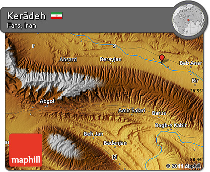 Physical Map of Kerādeh