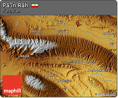 Physical Map of Pā'īn Rāh
