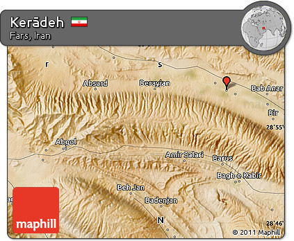 Satellite Map of Kerādeh