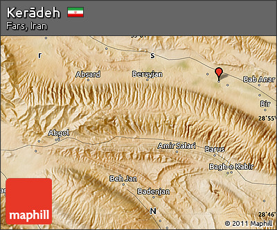 Satellite Map of Kerādeh
