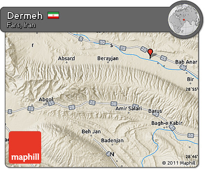 Shaded Relief Map of Dermeh