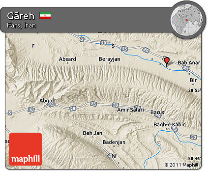 Shaded Relief Map of Gāreh