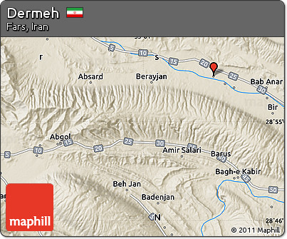 Shaded Relief Map of Dermeh
