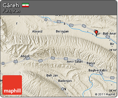 Shaded Relief Map of Gāreh