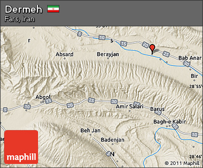 Shaded Relief Map of Dermeh