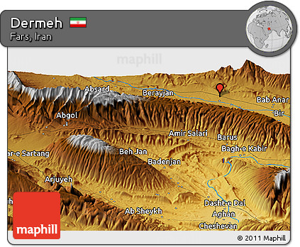 Physical Panoramic Map of Dermeh