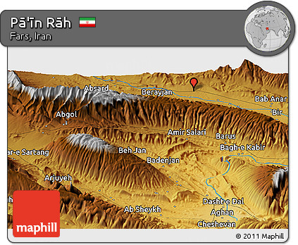 Physical Panoramic Map of Pā'īn Rāh