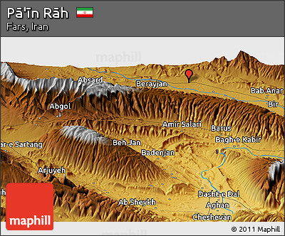 Physical Panoramic Map of Pā'īn Rāh