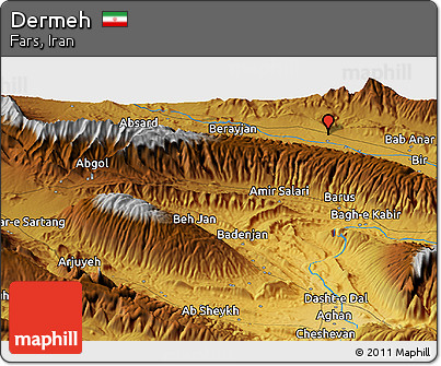 Physical Panoramic Map of Dermeh