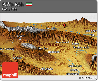 Physical Panoramic Map of Pā'īn Rāh